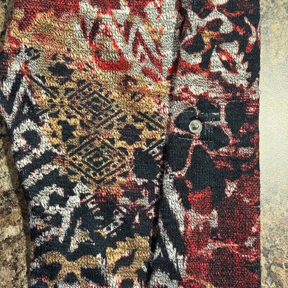 Sweater Patchwork Boho Roll Tab Sleeve Festival Abstract Eclectic Casual Size 3X - Picture 4 of 7